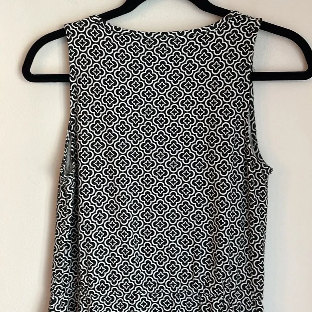 Talbots Avalon Tiles Jersey Maxi Dress Black White Geometric Maxi SM women’s EUC - Picture 13 of 14